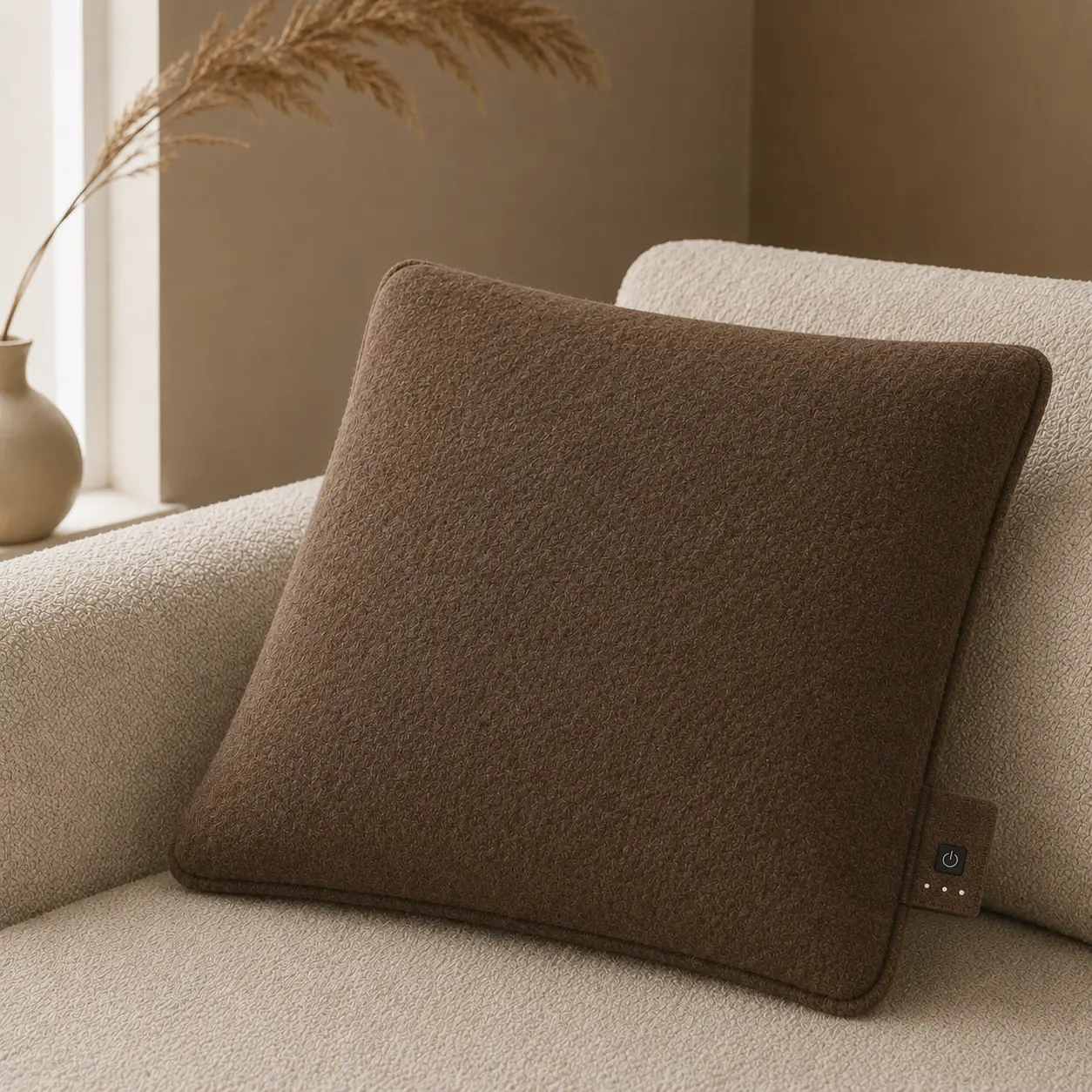 Velvet warmtekussen, Walnut | op de bank