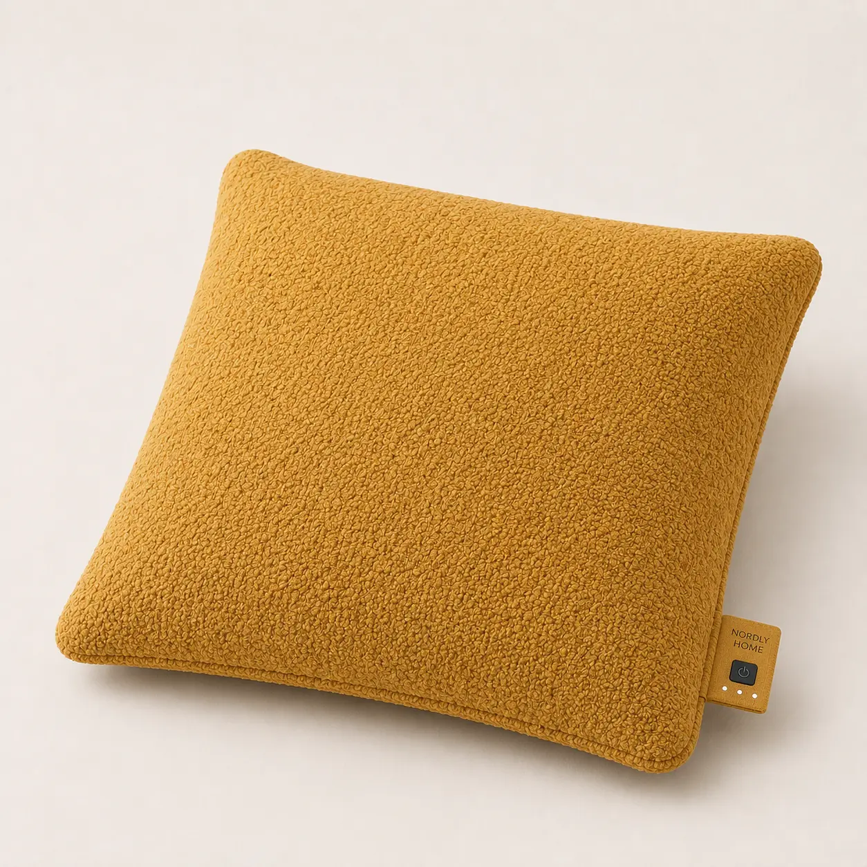 Bouclé warmtekussen, Mustard