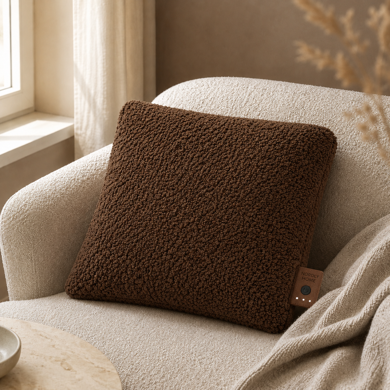 Teddy warmtekussen, Walnut | op de bank